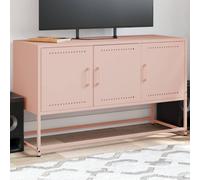 vidaXL TV Cabinet TV Stand Media Unit TV Unit Entertainment Centre Pink Steel