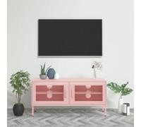 vidaXL TV Cabinet Pink Steel Home Stereo Hifi Cabinet Media Unit TV Stands