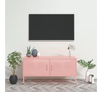 vidaXL TV Cabinet Pink Steel TV Stands Unit Stereo Hifi Cabinet Media Unit