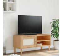 vidaXL TV Cabinet SENJA Rattan Look Brown 106x40x49cm Solid Wood Pine