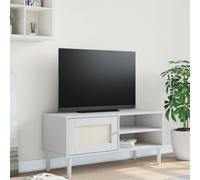 vidaXL TV Cabinet SENJA Rattan Look White 106x40x49cm Solid Wood Pine