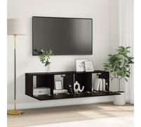 vidaXL TV Cabinet Set 2 pcs Black 60 x 30 x 30 cm Engineered Wood