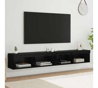 vidaXL TV Cabinet Set 2 pcs Black Oak 100 x 30 x 30 cm Engineered Wood