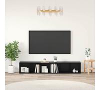 vidaXL TV Cabinet Set 2 pcs Black Oak 37 x 35 x 107cm Engineered Wood