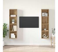 vidaXL TV Cabinet Set 2 pcs Brown 37 x 37 x 142.5 cm Engineered Wood