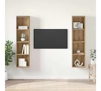 vidaXL TV Cabinet Set 2 pcs Brown 37 x 37 x 142.5 cm Engineered Wood