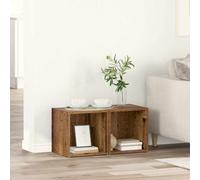 vidaXL TV Cabinet Set 2 pcs Old Wood 37 x 35 x 37.5 cm Engineered Wood