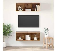 vidaXL TV Cabinet Set 2 pcs Old Wood 37 x 37 x 107 cm Engineered Wood