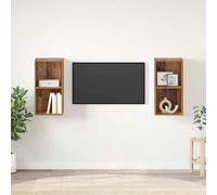2x Wall-mounted TV Cabinets TV Stand Lowboard Chipboard Multi Colours vidaXL