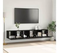 vidaXL TV Cabinet Set 3 pcs Black 60 x 30 x 30 cm Engineered Wood