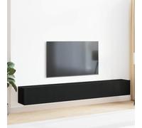 vidaXL TV Cabinet Set 3 pcs Black oak 80 x 30 x 30 cm Engineered wood