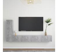 vidaXL TV Cabinet Set 3 Piece Concrete Grey Engineered Wood Hanging TV Cabinet