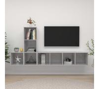 vidaXL TV Cabinet Set 3 Piece Concrete Grey Engineered Wood Stereo Cabinet