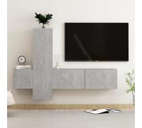 vidaXL TV Cabinet Set 3 Piece Concrete Grey Engineered Wood TV Stand Cabinet