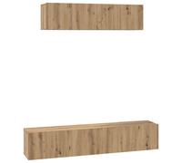vidaXL TV Cabinet Set 4 pcs Artisan Oak Engineered Wood, Living Room Storage, Mo