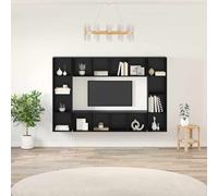 vidaXL TV Cabinet Set 4 pcs Black 37 x 37 x 142.5 cm Engineered Wood