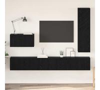 vidaXL TV Cabinet Set 4 pcs Black oak 200 x 30 x 30 cm Engineered wood