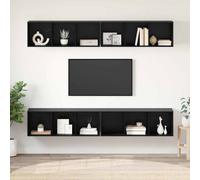 vidaXL TV Cabinet Set 4 pcs Black Oak 37 x 37 x 107 cm Engineered Wood