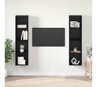 vidaXL TV Cabinet Set 4 pcs Black Oak 37 x 37 x 72 cm Engineered Wood