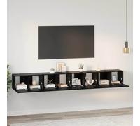 vidaXL TV Cabinet Set 4 pcs Black Oak 60 x 30 x 30 cm Engineered Wood