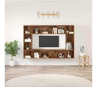 vidaXL TV Cabinet Set 4 pcs Brown 37 x 37 x 142.5 cm Engineered Wood