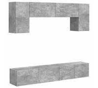 vidaXL TV Cabinet Set 4 pcs Concrete Grey Engineered Wood, Elegant TV Cabinet Se
