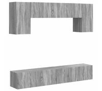 vidaXL TV Cabinet Set 4 pcs Grey Sonoma Engineered Wood, Elegant TV Cabinet Set,