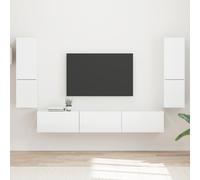 vidaXL TV Cabinet Set 4 pcs High Gloss White Engineered Wood