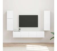 vidaXL TV Cabinet Set 4 pcs High Gloss White Engineered Wood