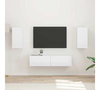 vidaXL TV Cabinet Set 4 pcs High Gloss White Engineered Wood
