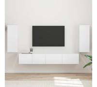 vidaXL TV Cabinet Set 4 pcs High Gloss White Engineered Wood