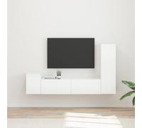 vidaXL TV Cabinet Set 4 pcs High Gloss White Engineered Wood