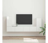 vidaXL TV Cabinet Set 4 pcs High Gloss White Engineered Wood