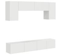 vidaXL TV Cabinet Set 4 pcs High Gloss White Engineered Wood, Elegant TV Cabinet