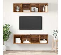 vidaXL TV Cabinet Set 4 pcs Old Wood Engineered Wood - Brown, Brown