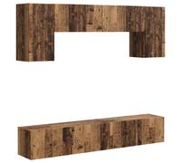 vidaXL TV Cabinet Set 4 pcs Old Wood Engineered Wood, Elegant TV Cabinet Set, Mo