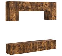 vidaXL TV Cabinet Set 4 pcs Smoked Oak Engineered Wood, Elegant TV Cabinet Set,