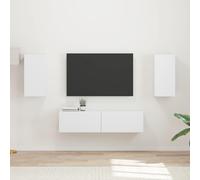 VidaXL TV Cabinet Set 4 Pcs White Engineered Wood