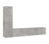 vidaXL TV Cabinet Set 4 Piece Concrete Grey Engineered Wood Media Cabinet