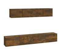vidaXL TV Cabinet Set 4 Piece Smoked Oak Engineered Wood TV Console Media Unit