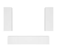 vidaXL TV Cabinet Set 4 Piece White Engineered Wood Media Unit HiFi Cabinet