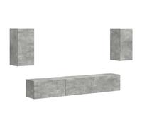 vidaXL TV Cabinet Set 5 pcs Concrete Grey Engineered Wood, Elegant Living Room,