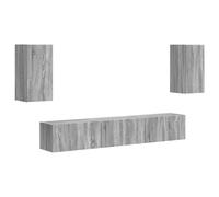 vidaXL TV Cabinet Set 5 pcs Grey Sonoma Engineered Wood, Elegant Living Room, Mo