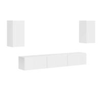 vidaXL TV Cabinet Set 5 pcs High Gloss White Engineered Wood, Elegant Living Roo