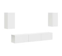 vidaXL TV Cabinet Set 5 pcs White Engineered Wood, Elegant Living Room, Modern E