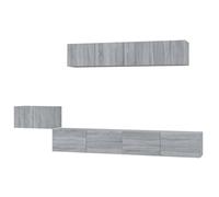 vidaXL TV Cabinet Set 5 Piece Grey Sonoma Engineered Wood TV Stand Media Unit