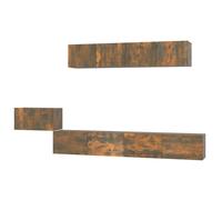 vidaXL TV Cabinet Set 5 Piece Smoked Oak Engineered Wood TV Console Media Unit