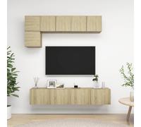 vidaXL TV Cabinet Set 5 Piece Sonoma Oak Engineered Wood Stand Living Room