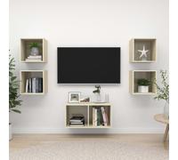 vidaXL TV Cabinet Set 5 Piece Sonoma Oak Engineered Wood TV Unit Hifi Cabinet