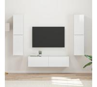 vidaXL TV Cabinet Set 6 pcs High Gloss White Engineered Wood